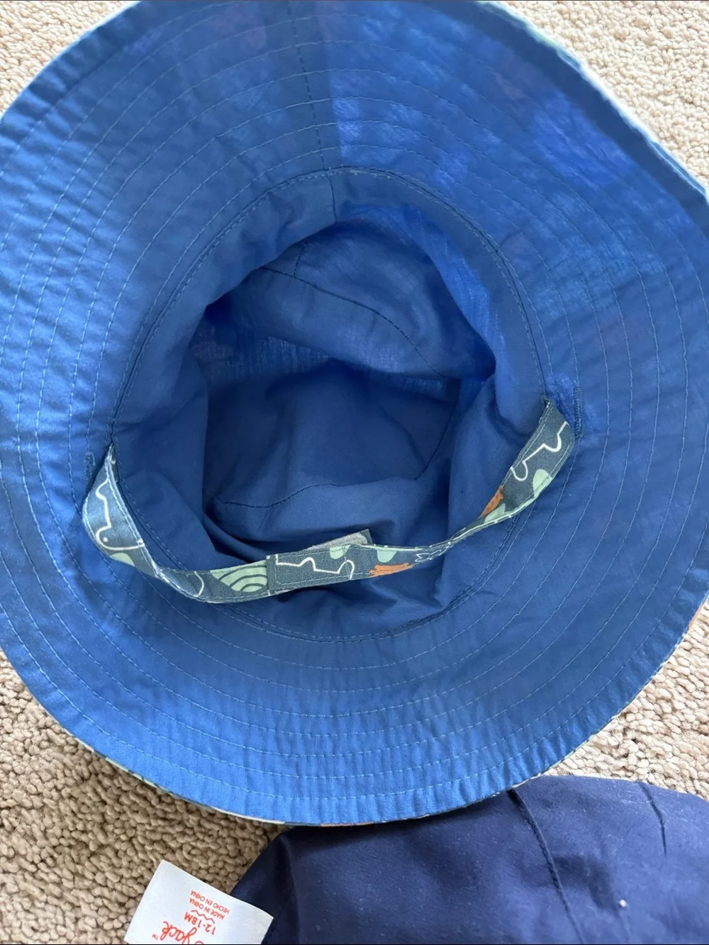 Reversible Sun hats for a little boy - 3 different sizes